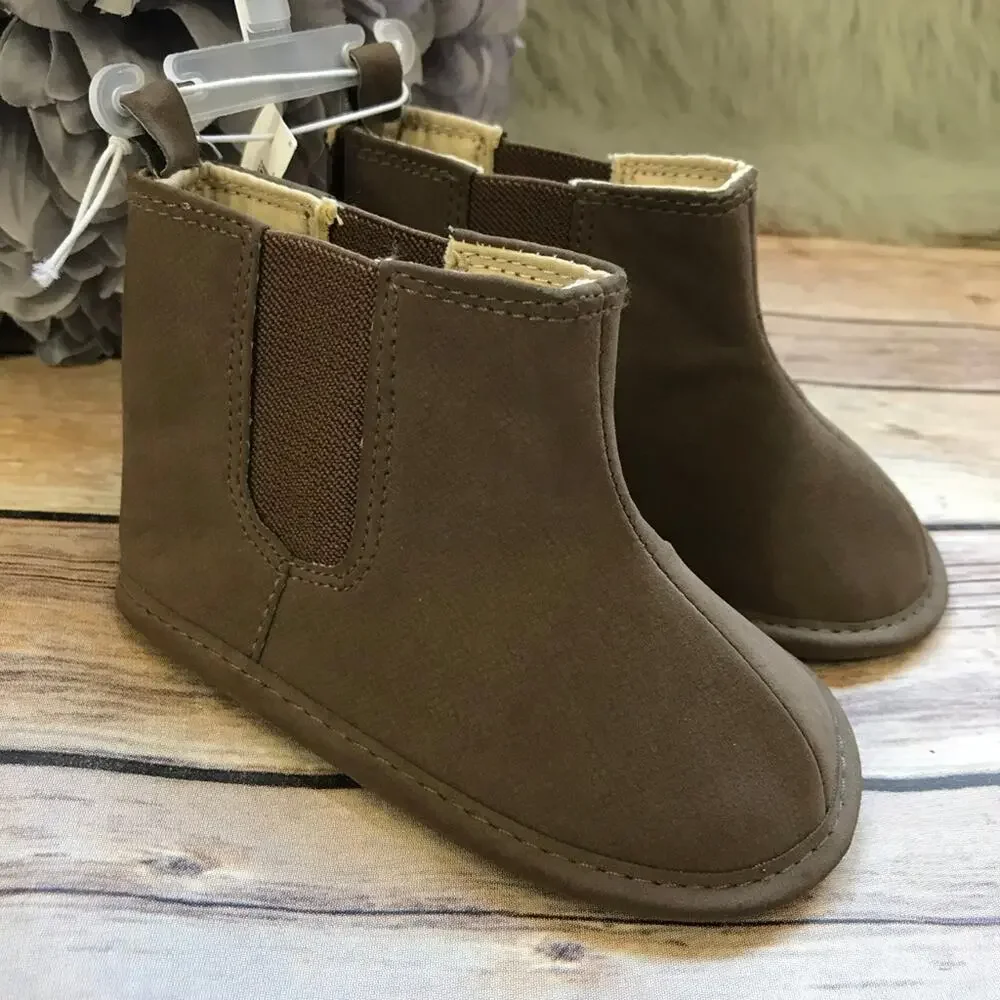 Old Navy Girls Boys Boots Size 18-24 mo 5 Brown‎ October Soft Sole NEW